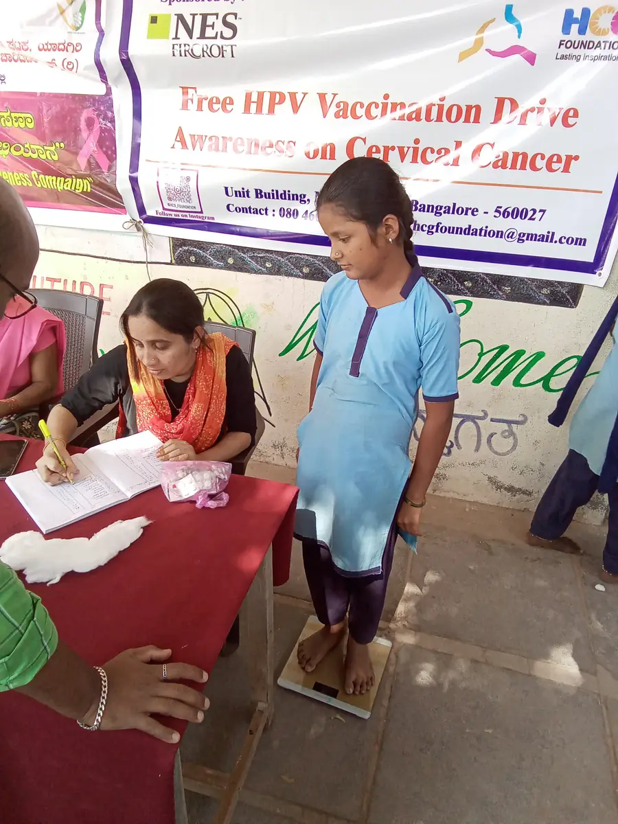 The banner for the free HPV vaccination and cervical cancer awareness drive.