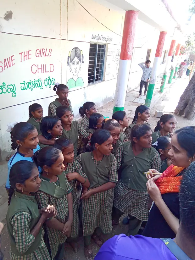 The drive at a government school in Shahapur taluk.