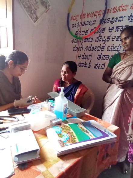The screening team at work in Harijan Ward