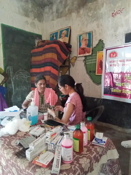 The screening team at work in Revu Nayak Tanda