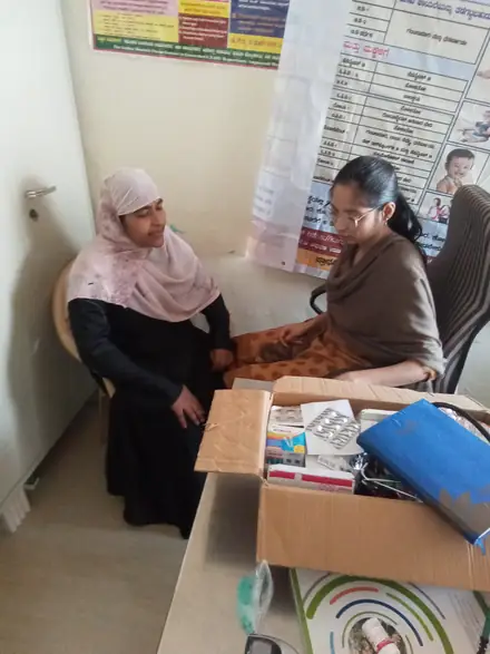 The screening team at work in Saler Ward