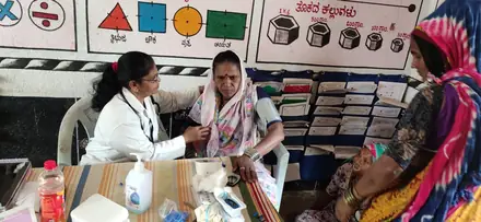 The screening team at work in Karkali Tanda