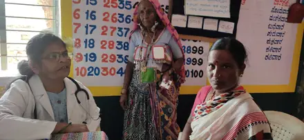 The screening team at work in B.N. Tanda