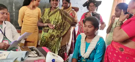 The screening team at work in Dhori Guda