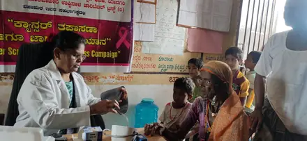 The screening team at work in R.N. Tanda